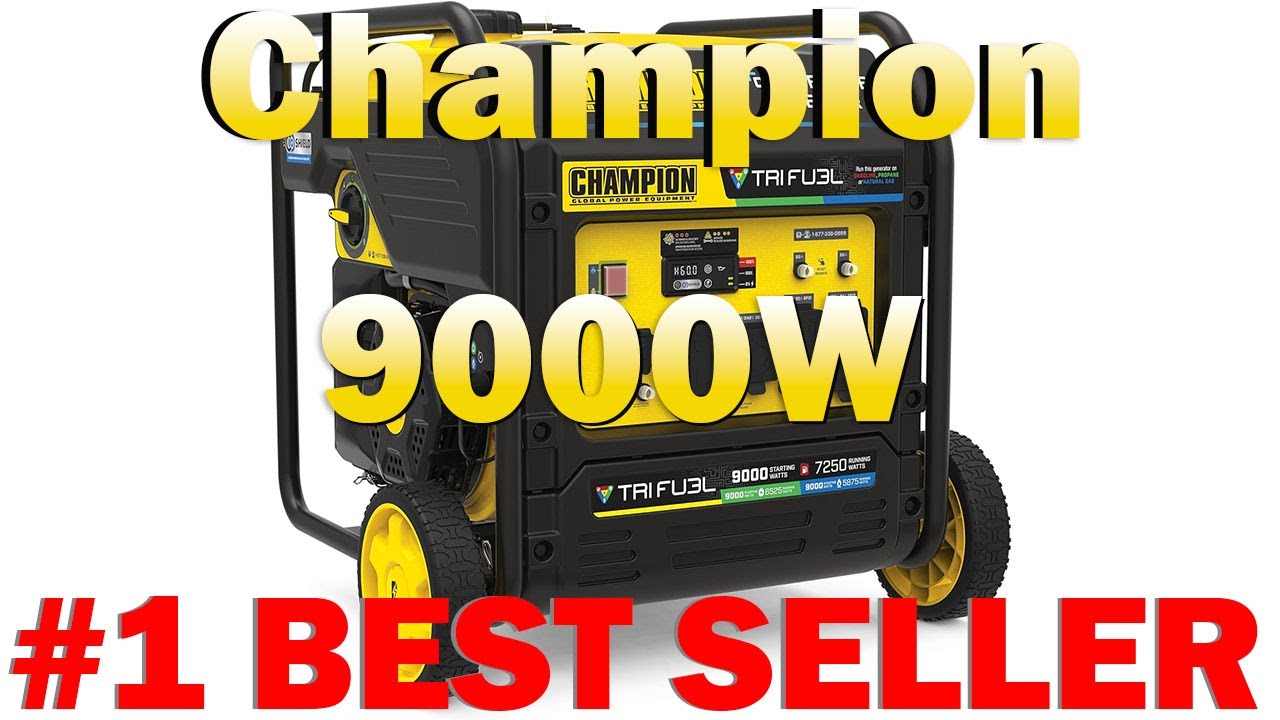 Champion 9000W Generator Tri-Fuel Open Frame Inverter Generator with CO Shield
