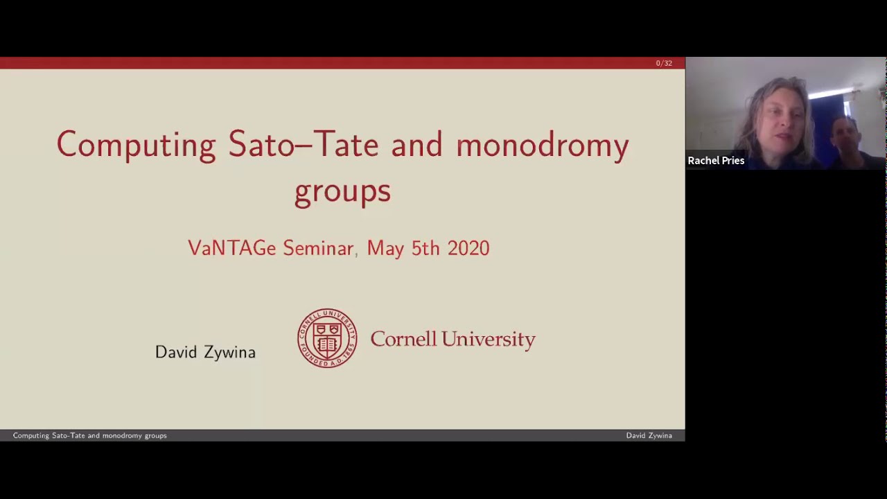 David Zywina, Computing Sato-Tate and monodromy groups.