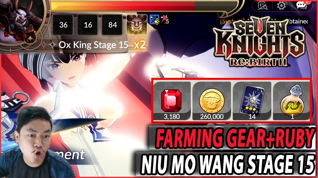 🔥🔥FARMING GEAR & FARMING RUBY DI RAID NIU MO WANG F15 [ESPADA TC12 DESTROY] - SEVEN KNIGHTS RE:BIRTH