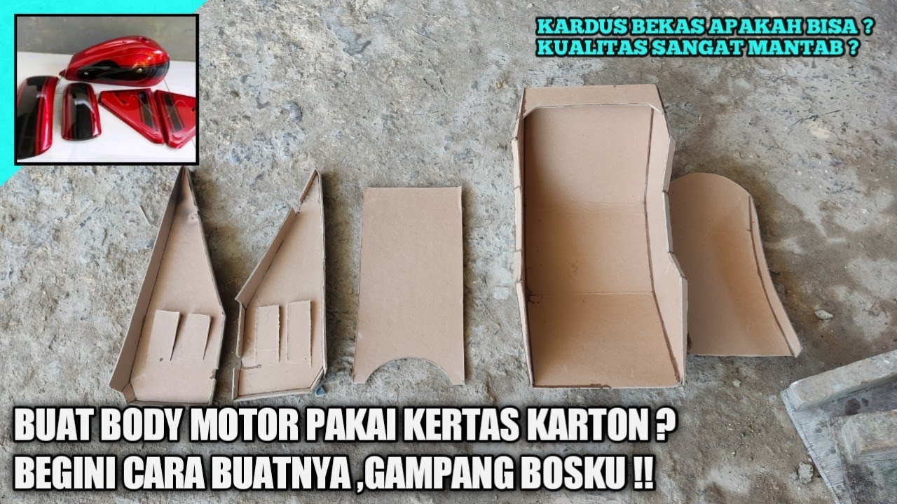 Tutorial❗❗Membuat Body Motor Menggunakan Cetakan Kertas Karton || Mudah Dan berkualitas #fiberglass