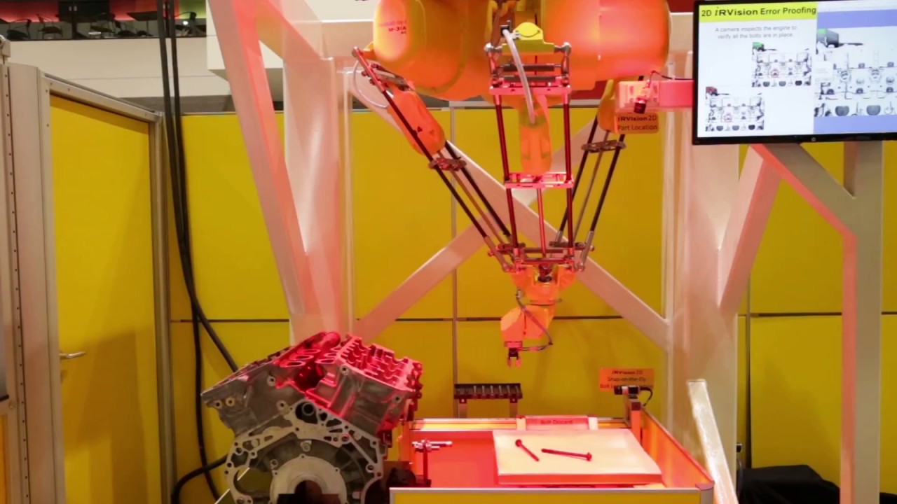 FANUC Delta Robot Uses Vision to Locate, Pick & Insert Bolts Into Engine Casting
