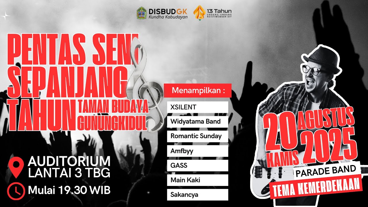 PENTAS SENI SEPANJANG TAHUN TAMAN BUDAYA GUNUNGKIDUL, 20 AGUSTUS 2025.