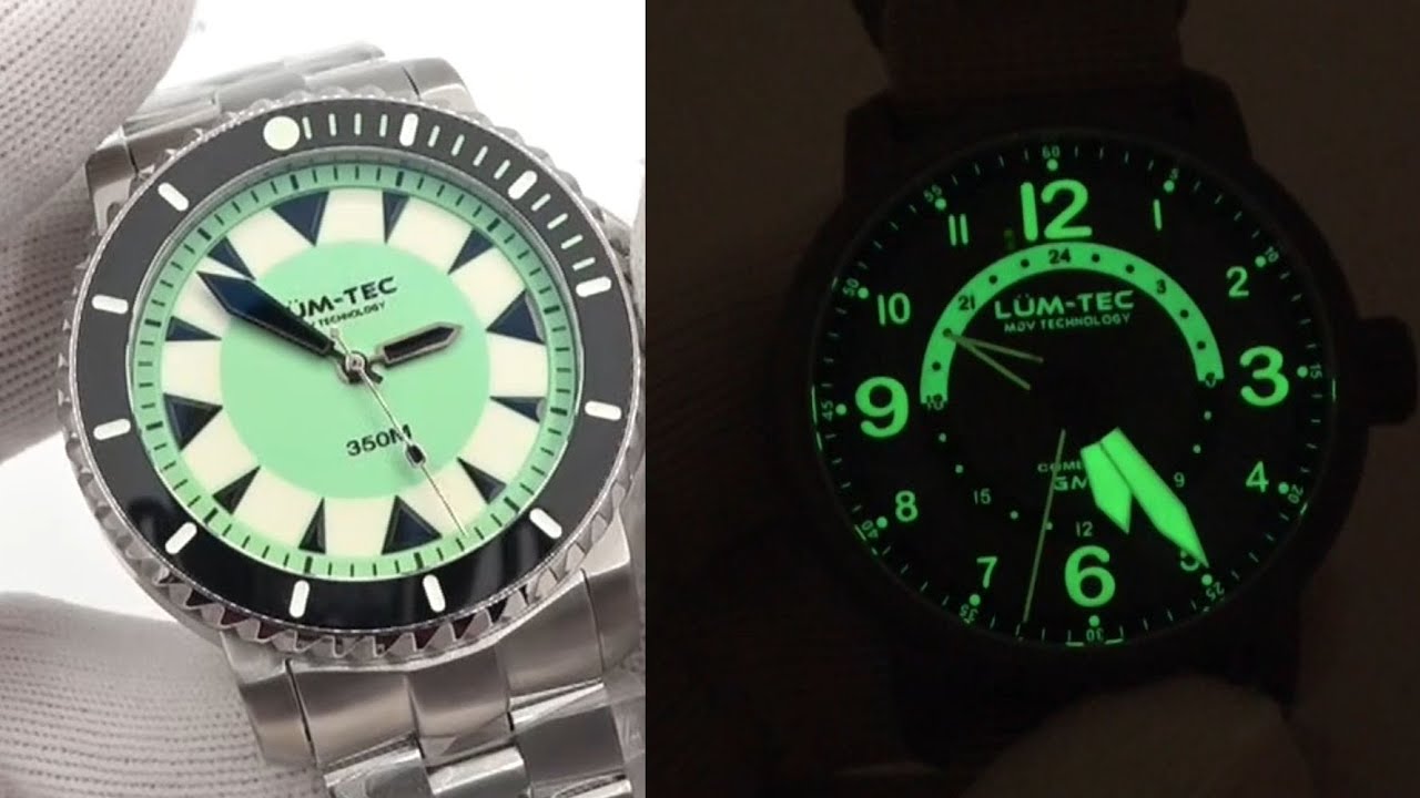 Even glows when the lights are on! Lum-Tec Watches