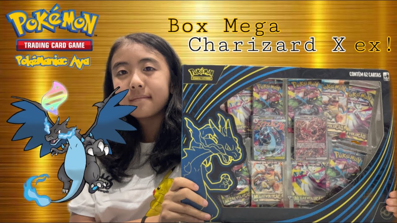 Unboxing Box Coleção MEGA CHARIZARD X EX! Promocionais Incríveis! - Pokémon TCG