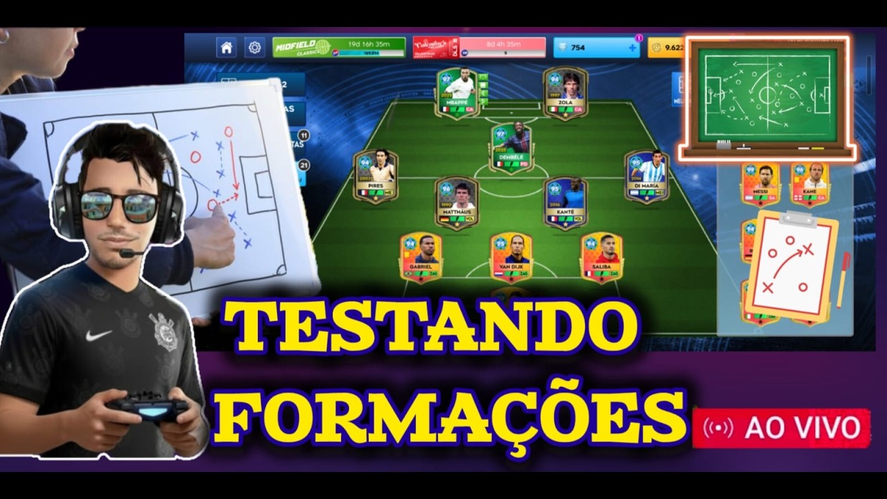 DLS 26 - GAMEPLAY AO VIVO ( TESTANDO FORMAÇÕES )