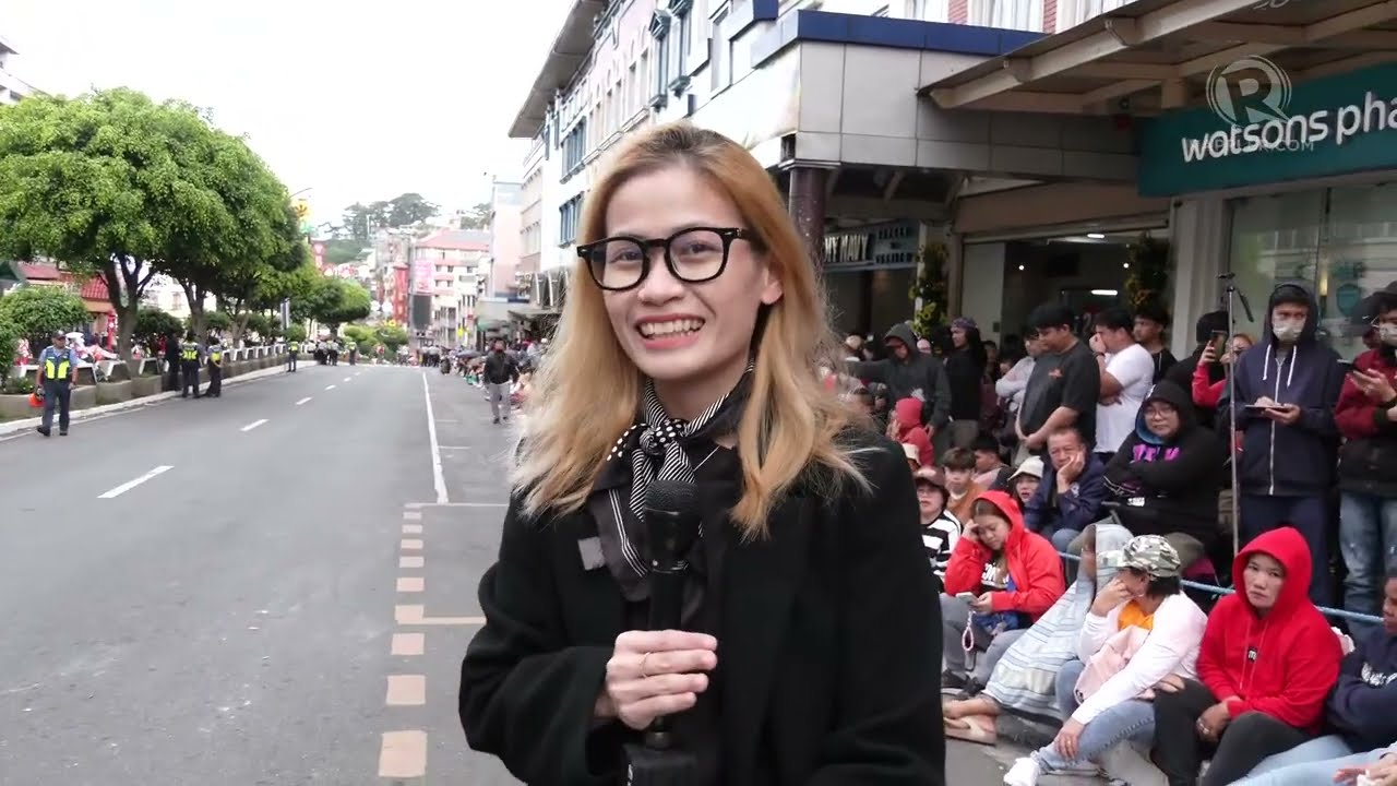 Tourists pack Baguio's Session Road for Panagbenga float parade