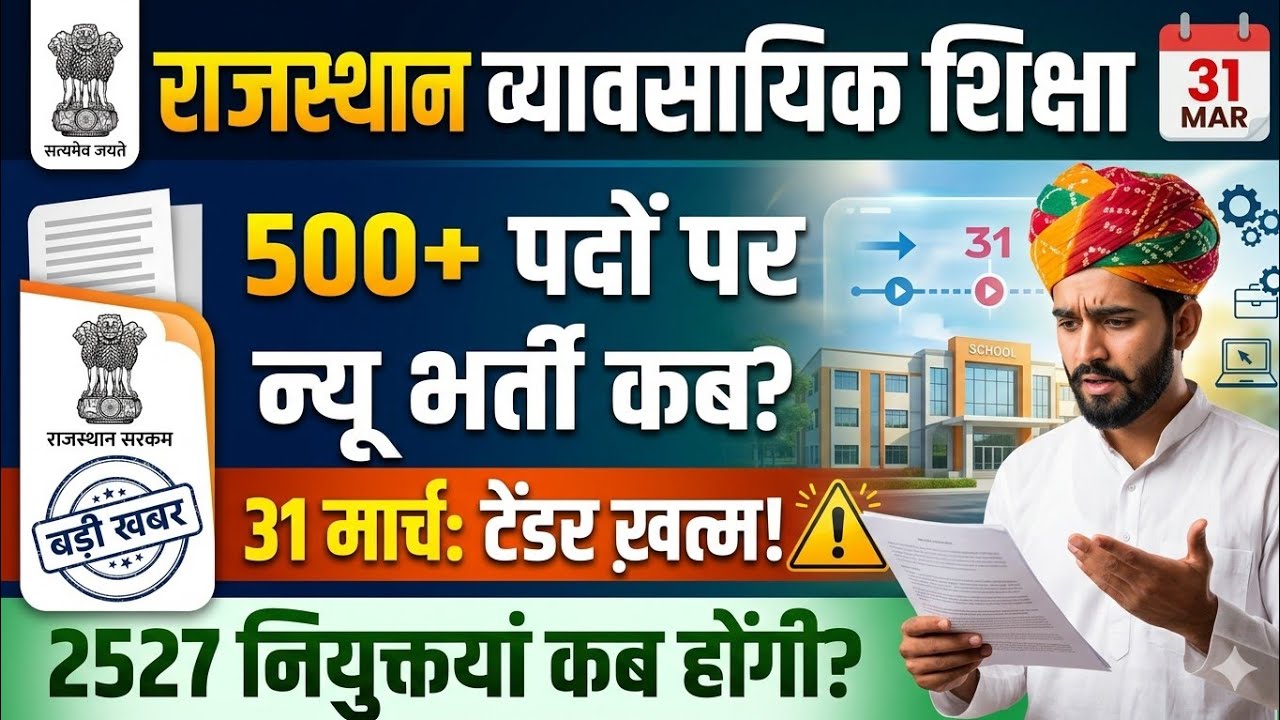 Vocational Education Rajasthan।। Vocational Teacher Bharti Rajasthan 2025 ।। skill india Mission ✍️