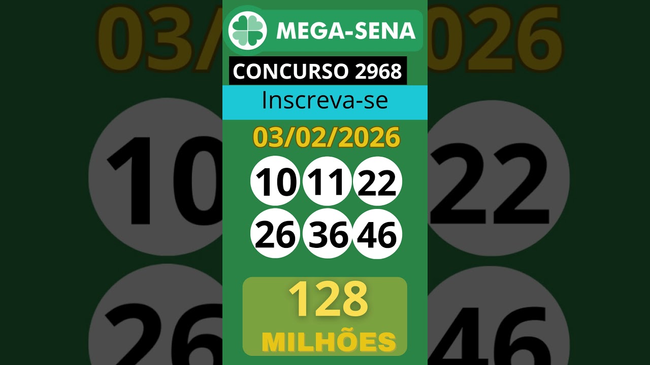 resultado da mega sena concurso 2968 - ter&ccedil;a feira - 03/02/2026