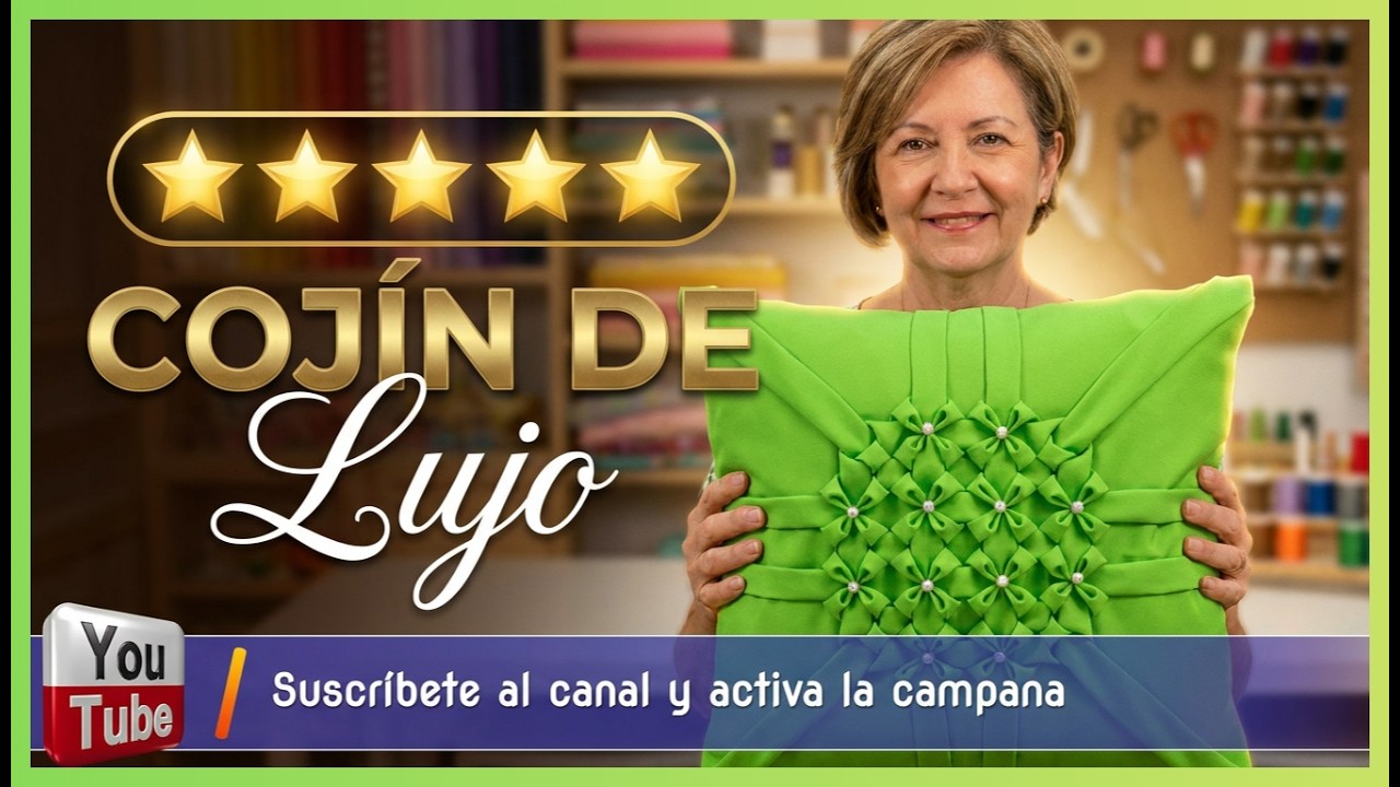 💚💚Cojín Drapeado Bouquete💚💚SMOCKING CUSHION-ALMOFADA CAPITONE-FABRIC MANIPULATION
