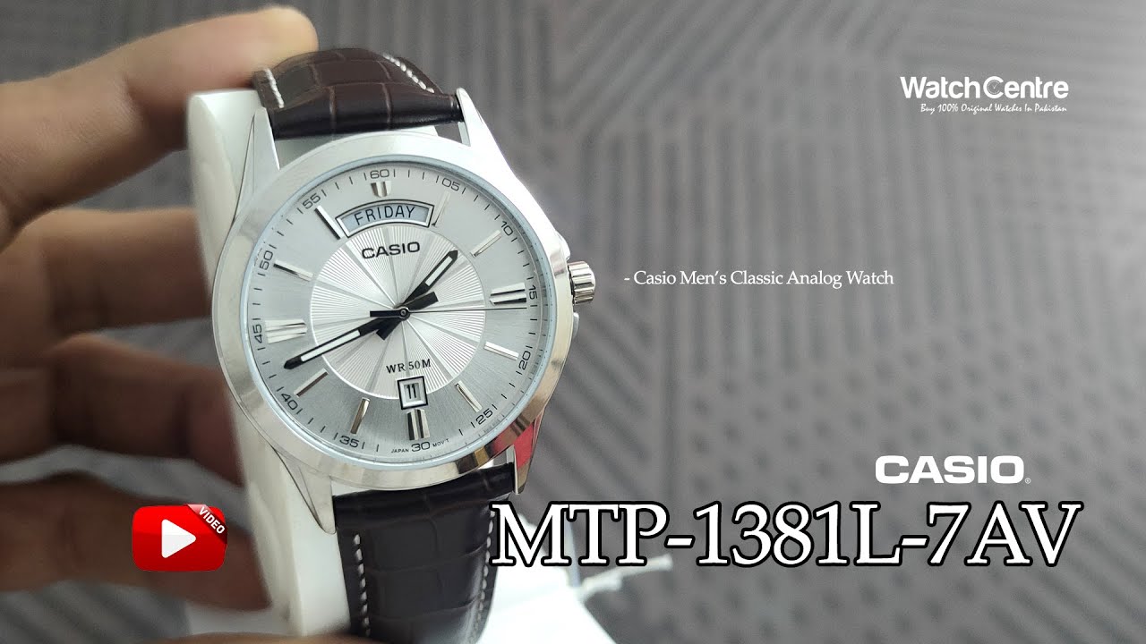 Casio Brown Leather Men's Wrist Watch Model MTP-1381L-7AV in Classic Silver Dial