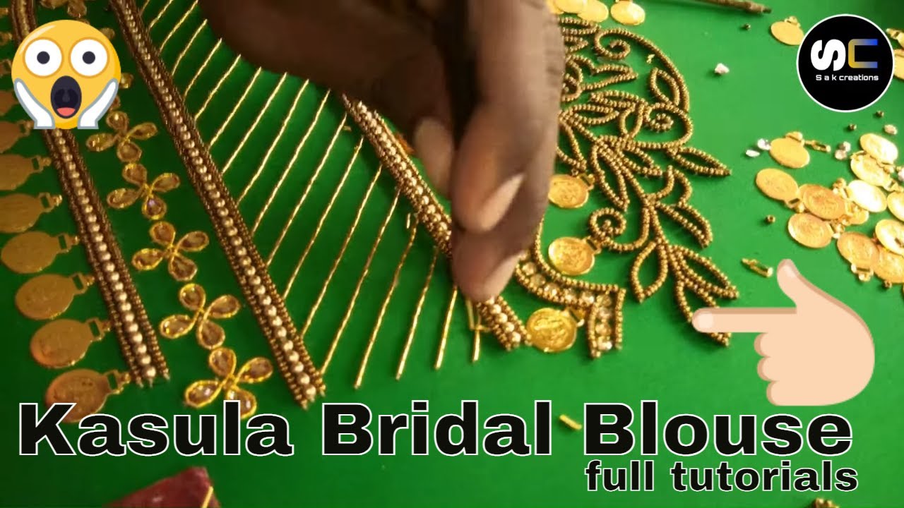 Full Heavy Bridal Beads And Kasula Maggam Work Blouse Designs !! Maggam Tutorials
