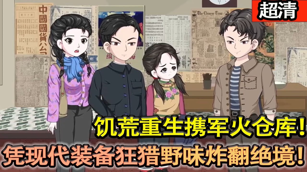 沙雕動畫【飢荒重生攜軍火倉庫！秒救瀕死小妹，憑現代裝備狂獵野味炸翻絶境，與嫂子硬核求生，青梅糾纏直接碾壓，道義生存全掌控！】#乖仔动画