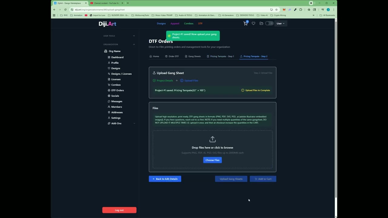 DTF GANGSHEETS | How to upload and order DTF Gangsheets | Diji.Art #dijiart #dtf #dtfprinting