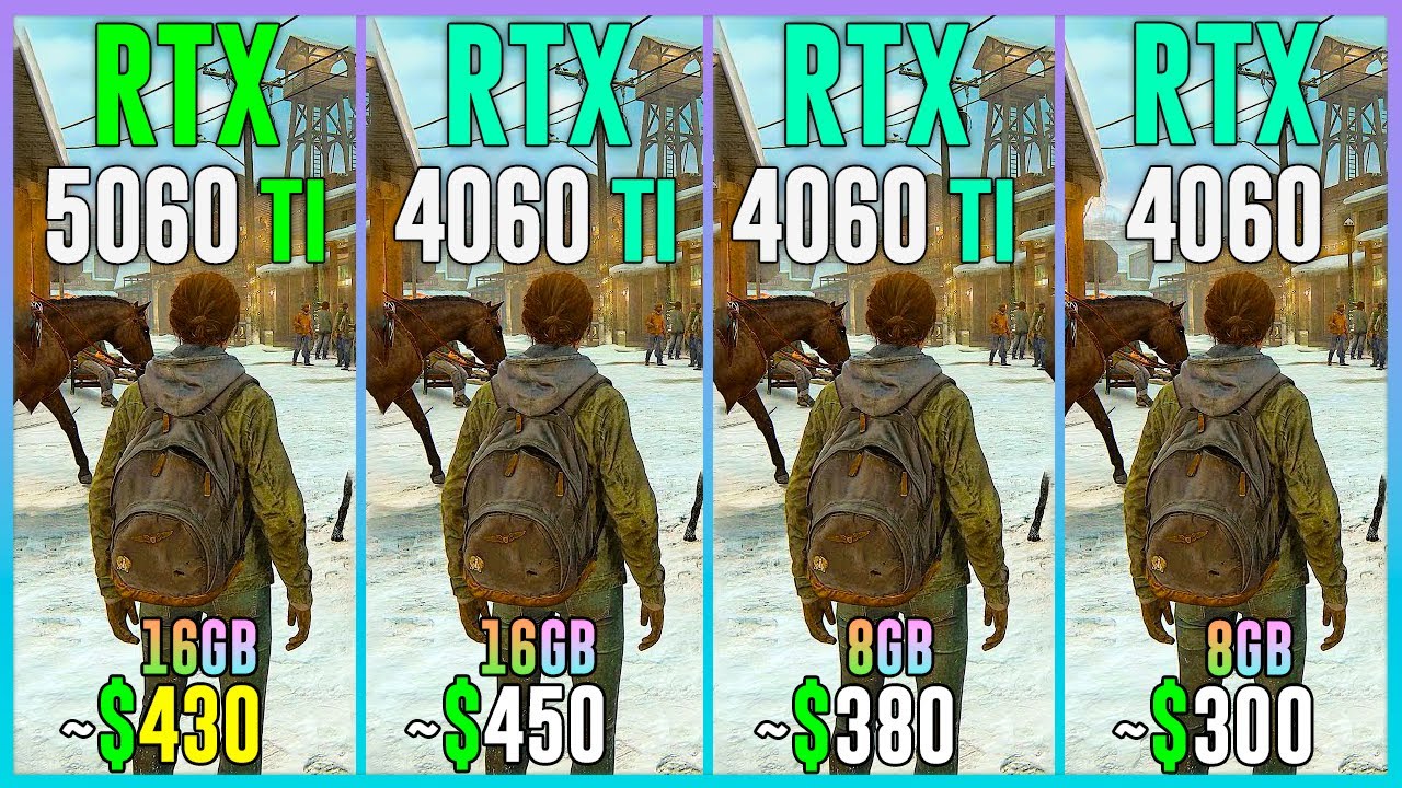 RTX 5060 TI 16GB vs RTX 4060 TI 16GB vs RTX 4060 TI vs RTX 4060 - Test in 20 Games