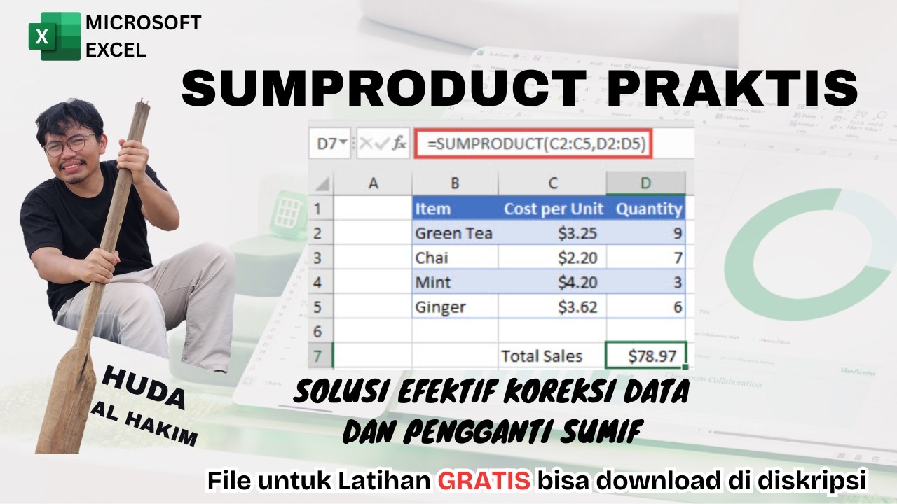 SUMPRODUCT PRAKTIS DI EXCEL, SOLUSI UNTUK KOREKSI DATA DAN PENGGANTI SUMIF! #excel #microsoftexcel