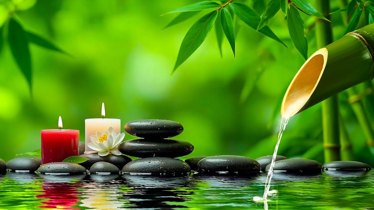 Soothing Relaxation Music + Bamboo Water Sounds | Relieve Stress,Calm the Mind,Body & Soul for Sleep