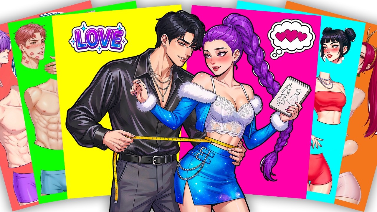 Measuring my love for you! 💖💜 HUNTRIX RUMI x SAJABOYS JINU - KPOP DEMON HUNTERS | Sticker Book DIY