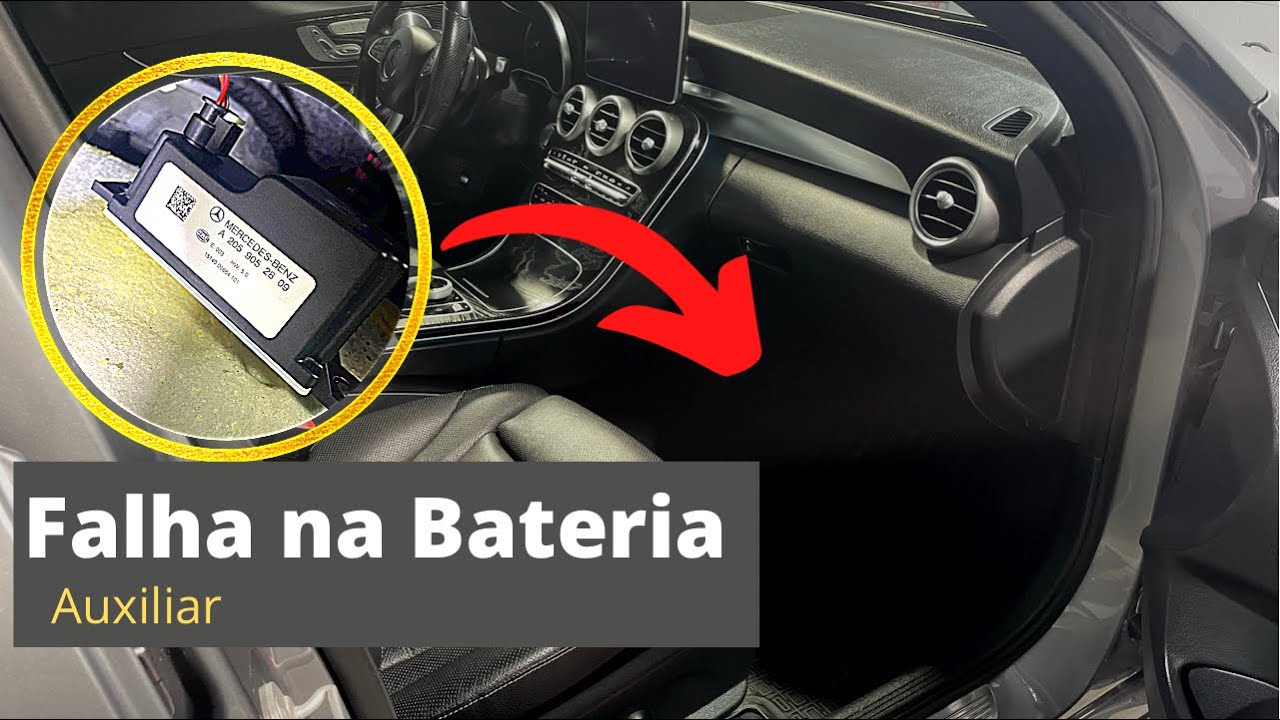 MERCEDES CLASSE C W205 BATERIA AUXILIAR COM FALHA