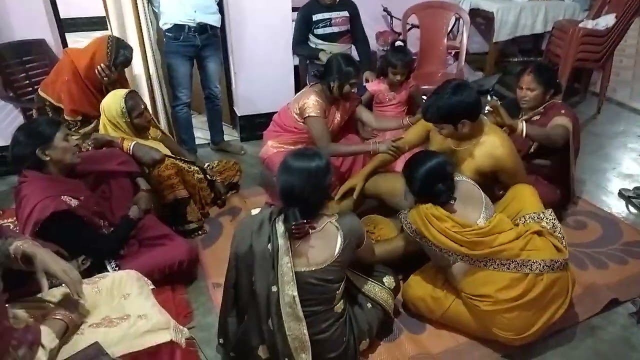 village style haldi rasm