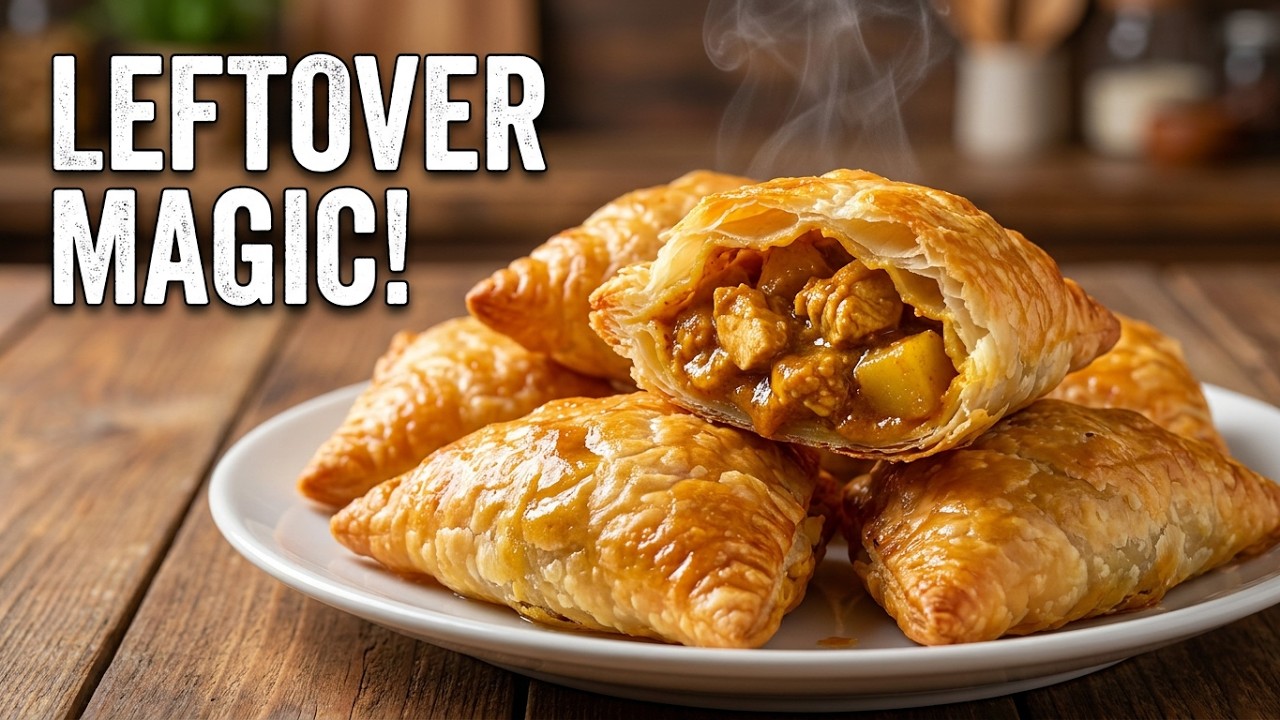 Learn how to make Curry Puffs from leftover Chicken Curry and frozen Roti Paratha (Canai)