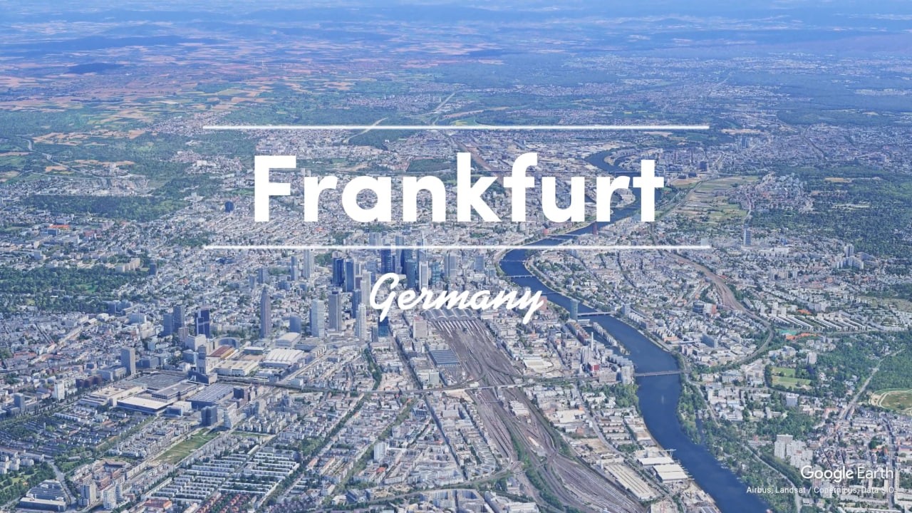Frankfurt Germany 4K Aerial Tour