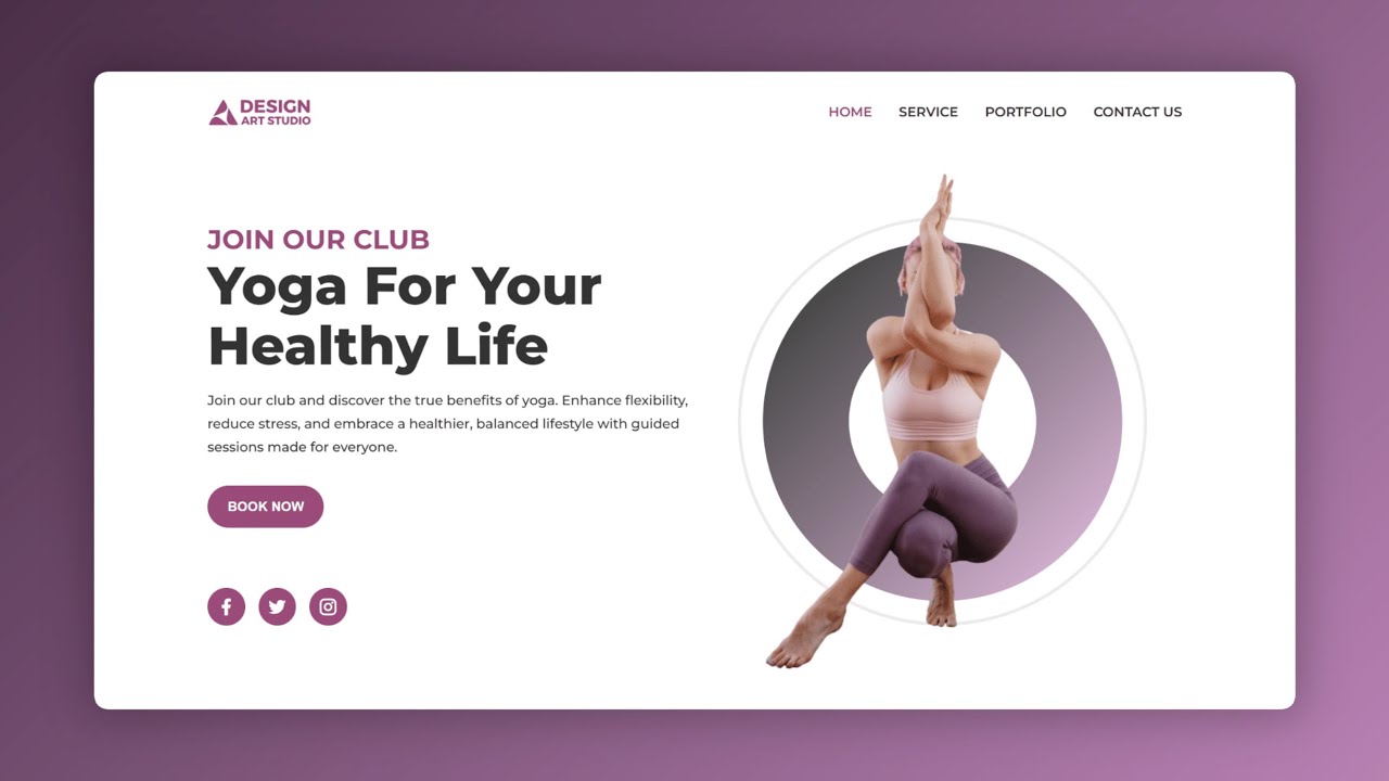 How to Create a Yoga Website Landing Page with HTML, CSS & JavaScript | Step by Step Tutorial