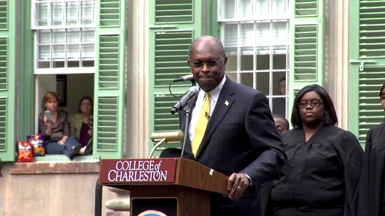 Stephen Colbert & Herman Cain -- FULL SPEECHES -- Rally in South Carolina College of Charleston CofC