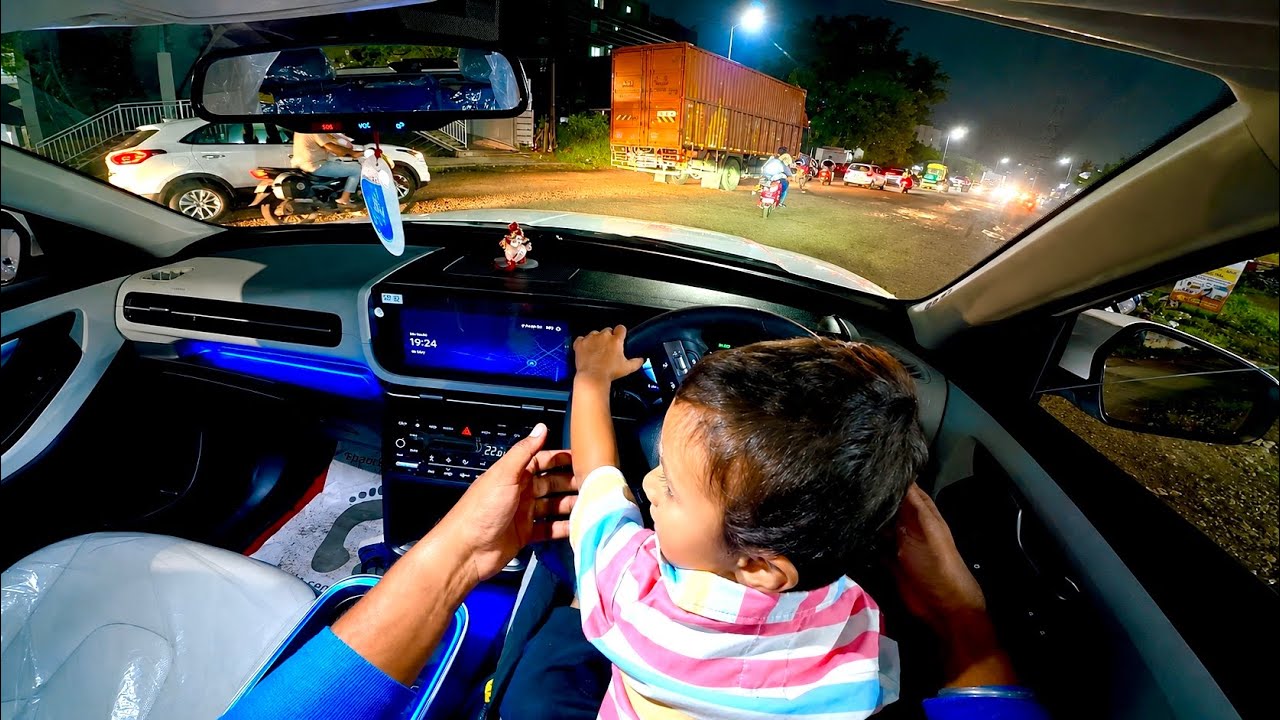🌙🚗 Creta EV ASMR Night Drive with My Son & Wife | 4K POV | Sangli Traffic 🇮🇳