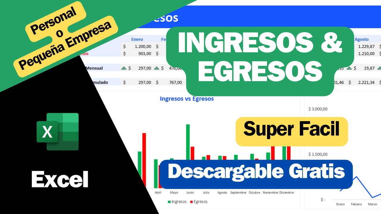 Cómo llevar control de ingresos y gastos en Excel (nivel fácil) - DESCARGABLE GRATIS
