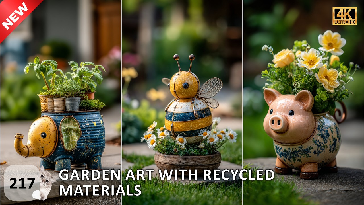 Turning Literal TRASH Into Luxury STUNNING GARDEN ART!