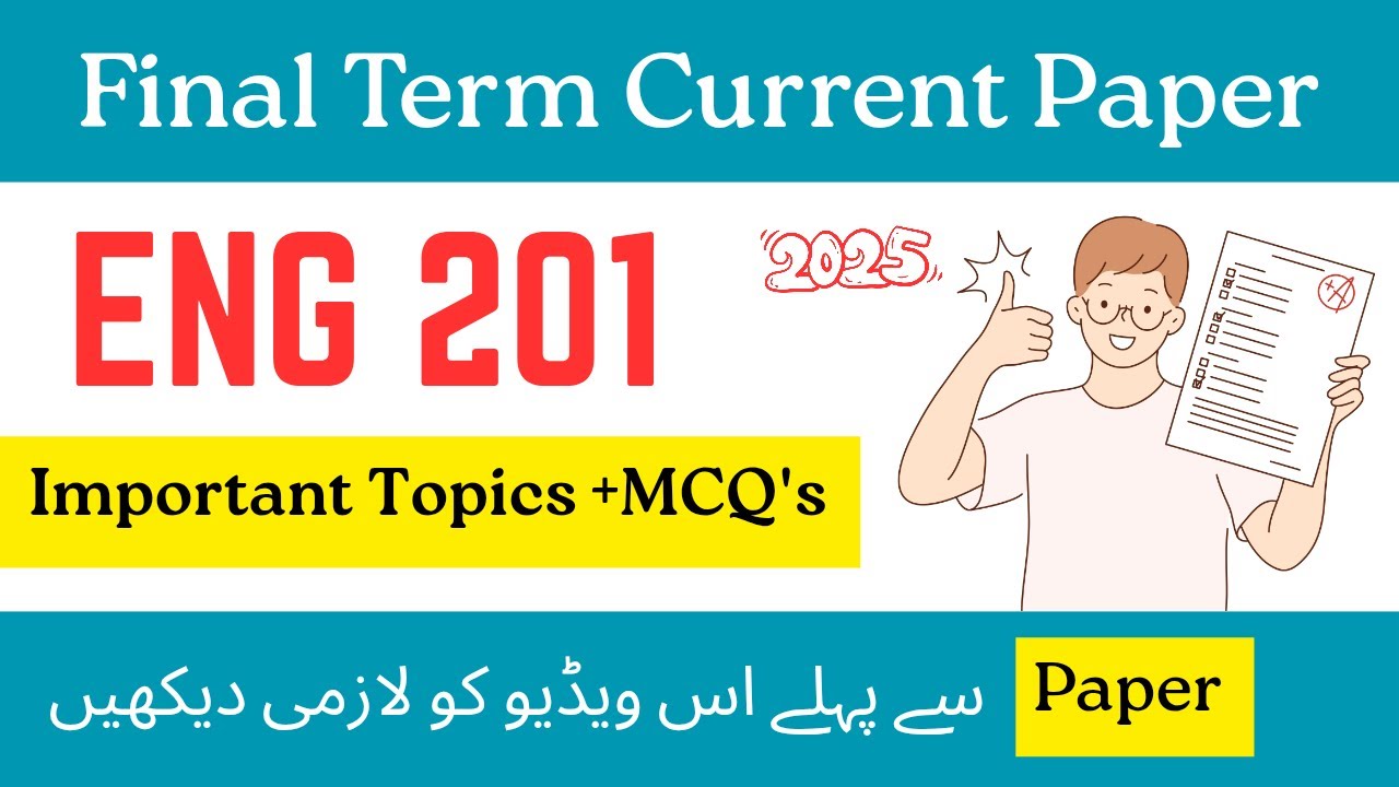Eng 201 Final term current paper 2025 |Eng 201 final term current paper #vu #eng201 #finalterm #2025