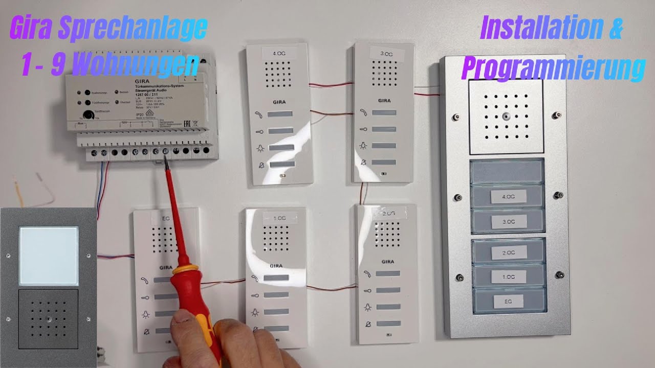 GIRA Sprechanlage AP 1-9 Wohnungen Installation & Programmierung Einfach erklärt für Laien