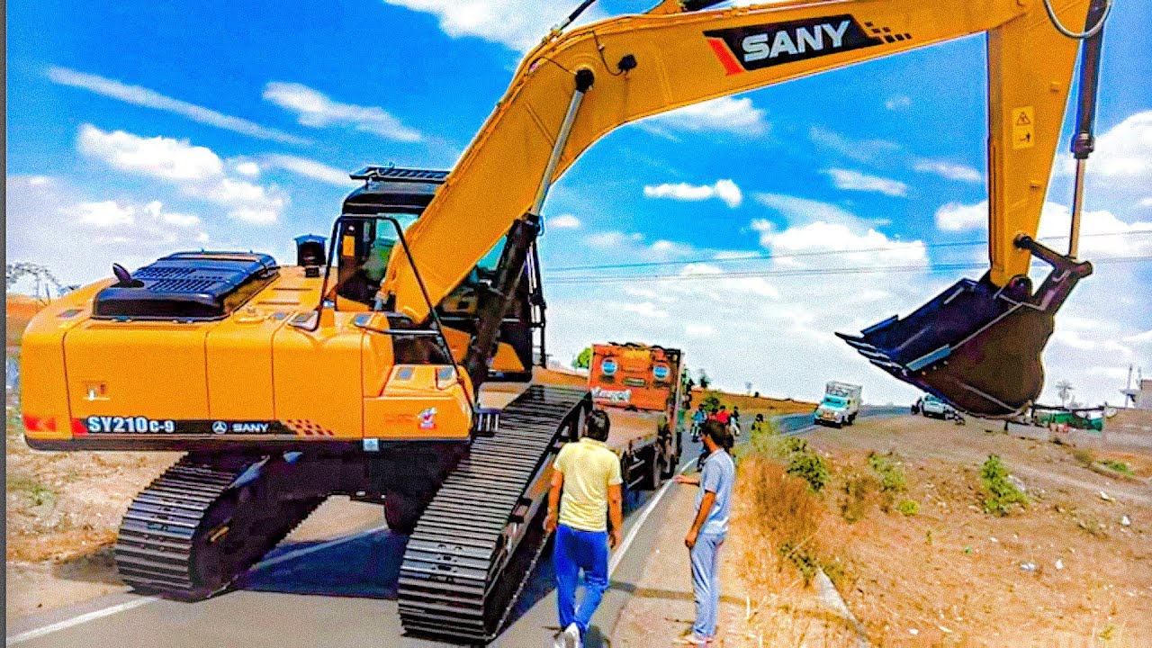 New Sany 210 Unloading time's amazing operation.