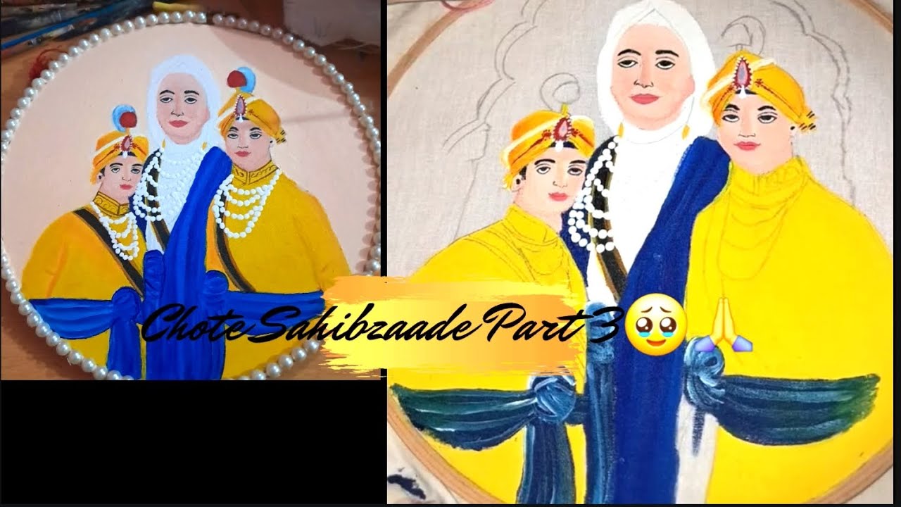 Chote Sahibzade & Mata Gujri Ji Cloth Painting| Part 3|Devotional Sikh Art on Fabric #sikh #waheguru