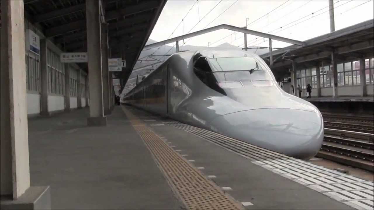 [HD] 三原駅 新幹線 通過＆発車 2013年2月8日