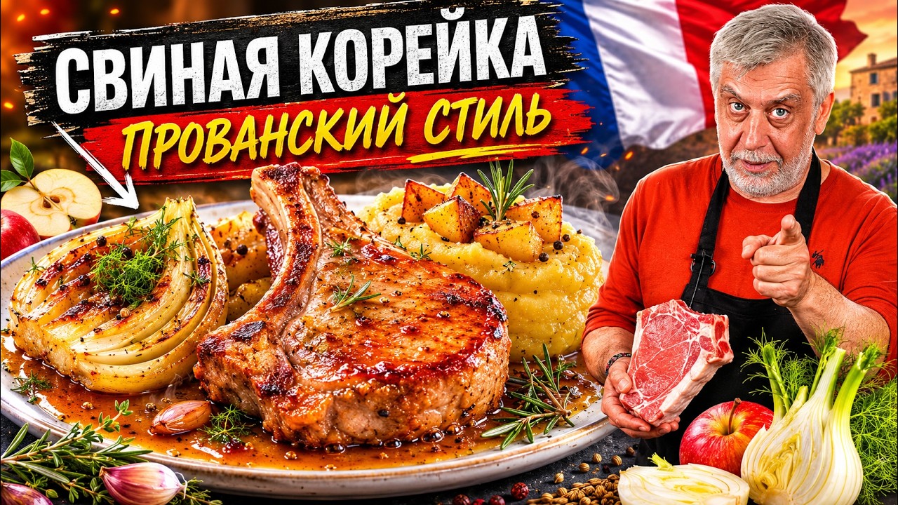 Свиная корейка 🥩 с фенхелем и яблочным пюре 🍎