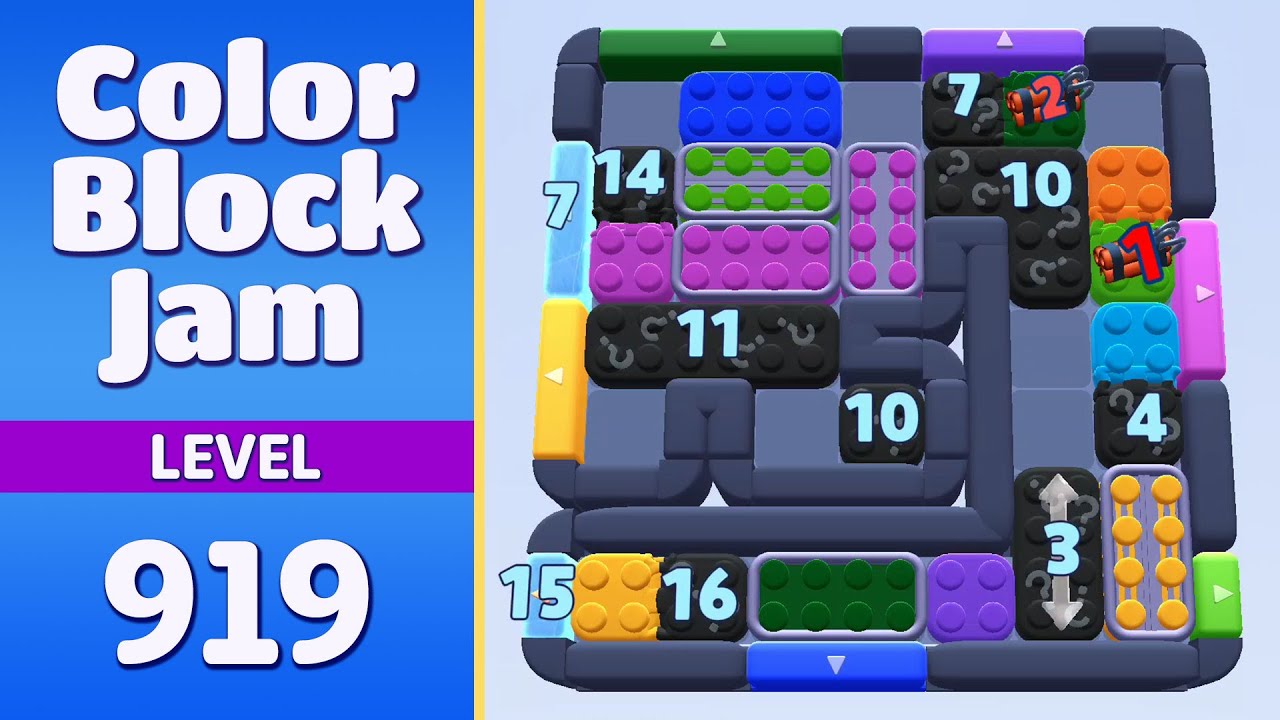 Color Block Jam Level 919 (918) | Every Puzzle Solved! 🎯