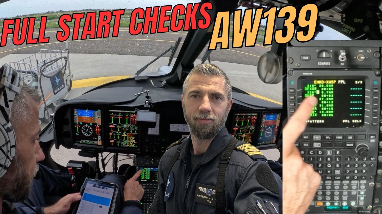 FULL START CHECKS | FMS PROGRAMMING | AW139 | FIRST FLIGHT OF THE DAY