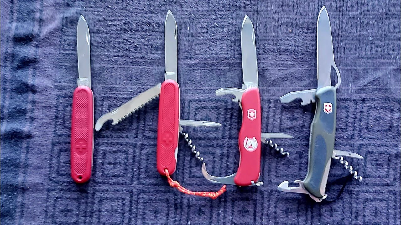 Victorinox Safari 108mm, Ranger 61 et Équestrian 111mm.