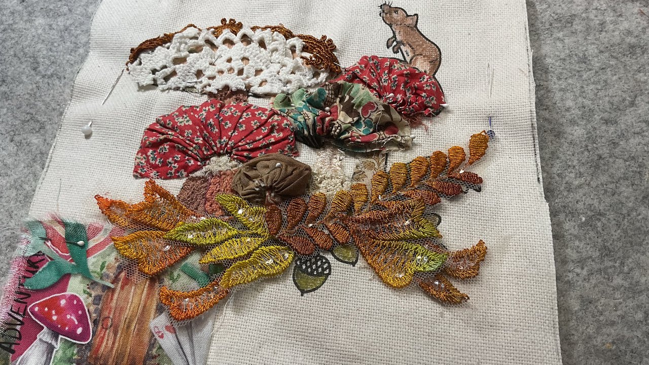 Pt1 natures treasures #vintageblendstudio #fabriccollage #slowstitching