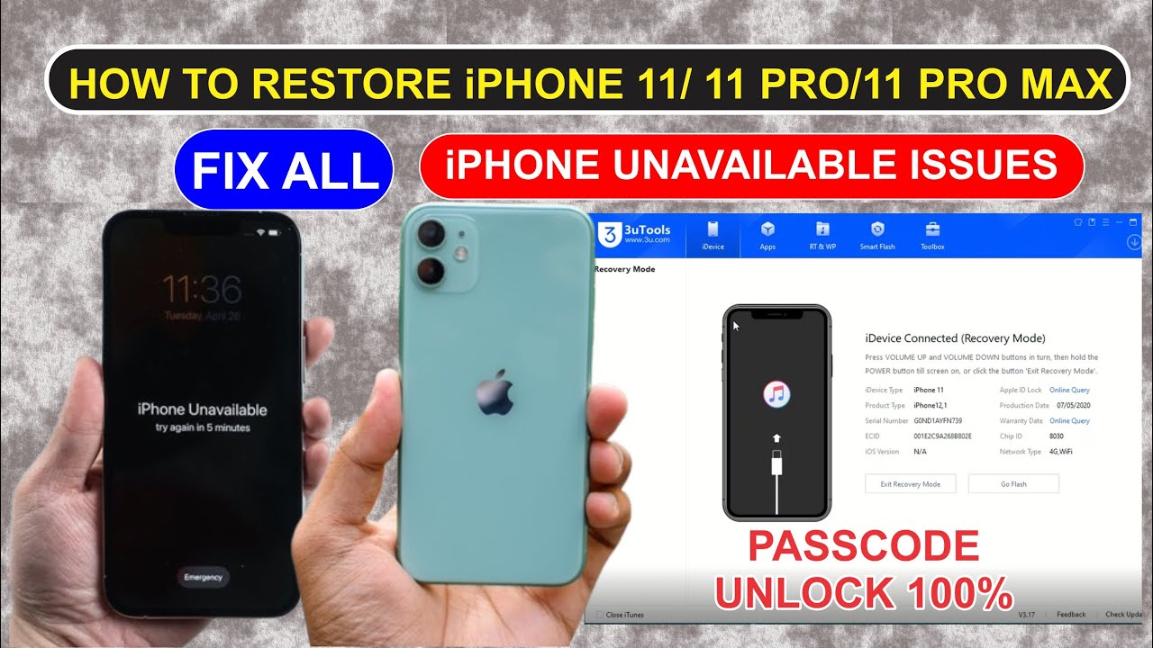How to Fix/Restore All iPhone 11/Pro/11 Pro MAX With 3uTools FREE💯Fix All iPhone Unavailable Issues🔥