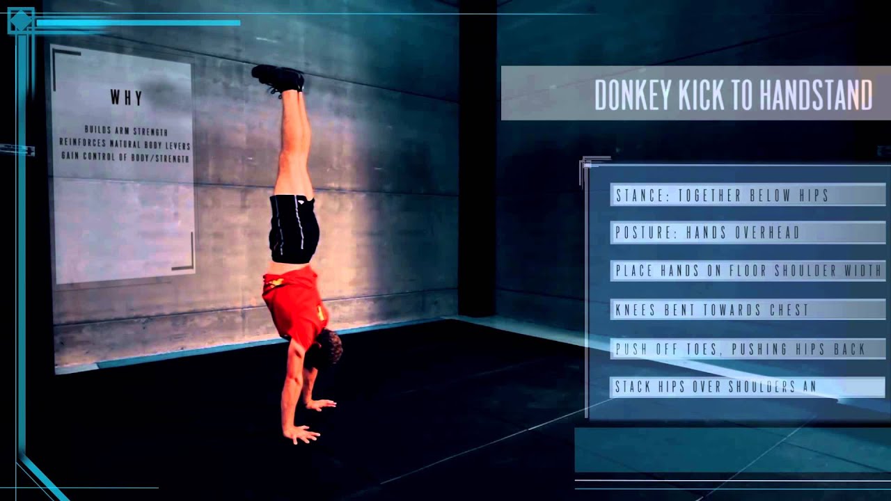 Donkey Kicks with handstand