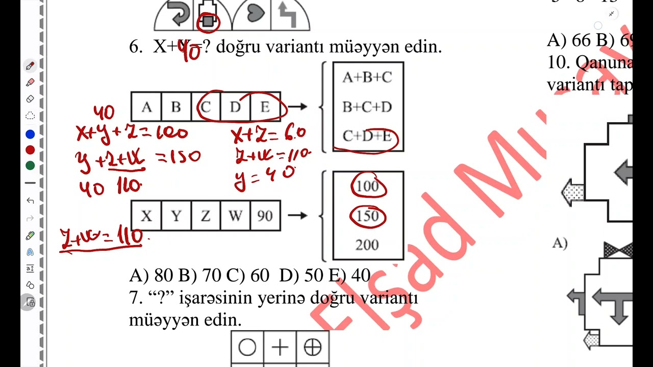 Qəbul səviyyəli 25 məntiq sualı 