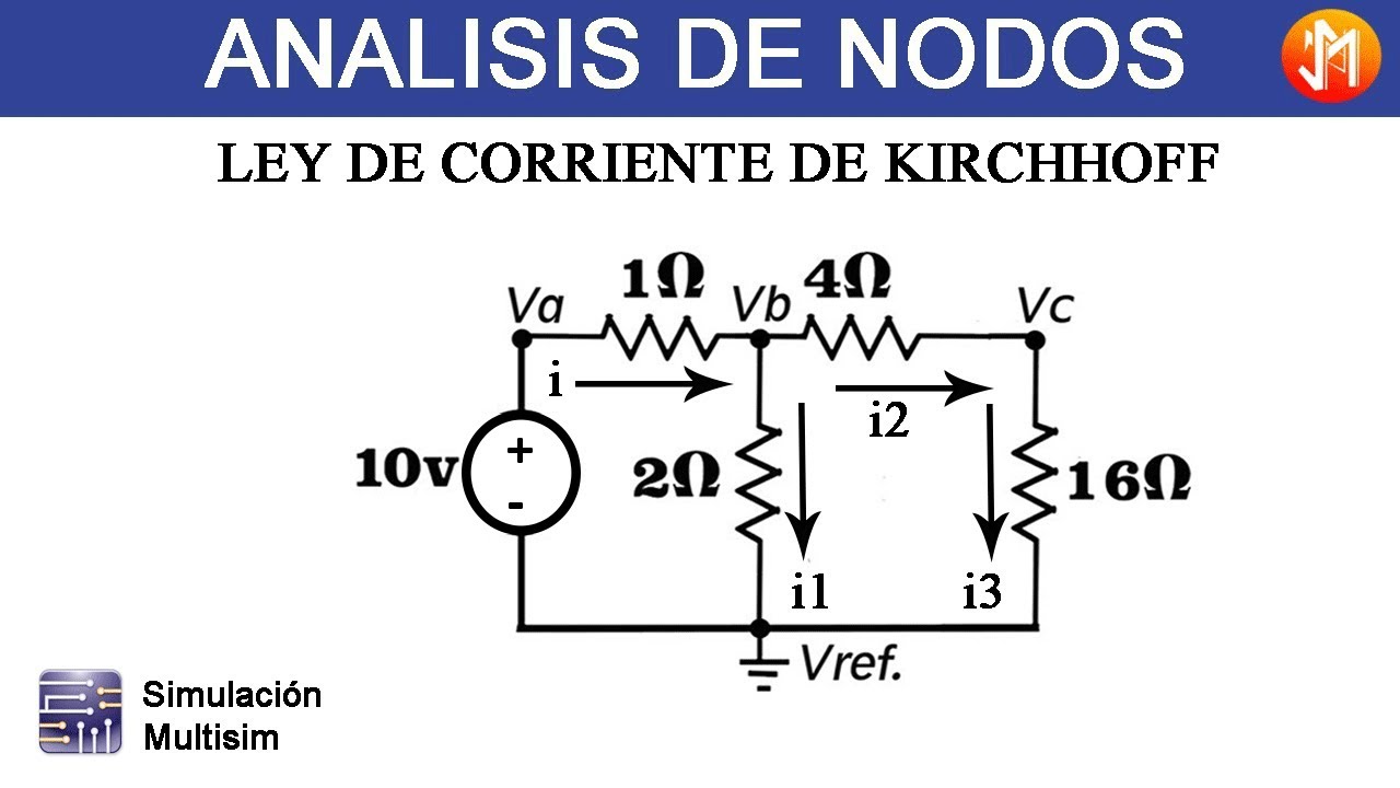 ANÁLISIS DE NODOS 📚 Pasos para CALCULAR VOLTAJE de CIRCUITOS ELÉCTRICOS usando Leyes de Kirchhoff
