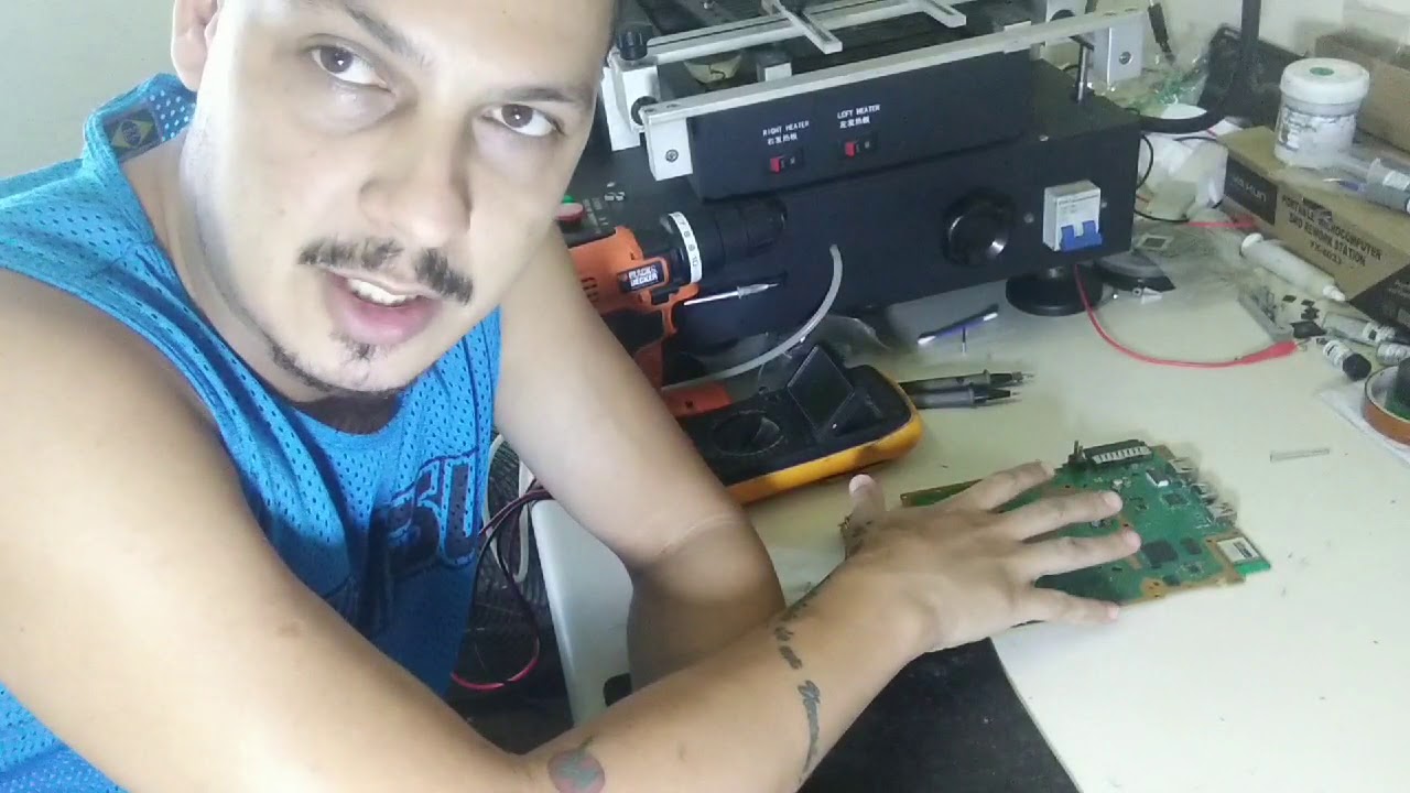 PS4 Slim, Luz Azul/Não liga/Só apita. Tem solução? Sim! Reparo em placa Troca do CHIPSET. (Parte 2)