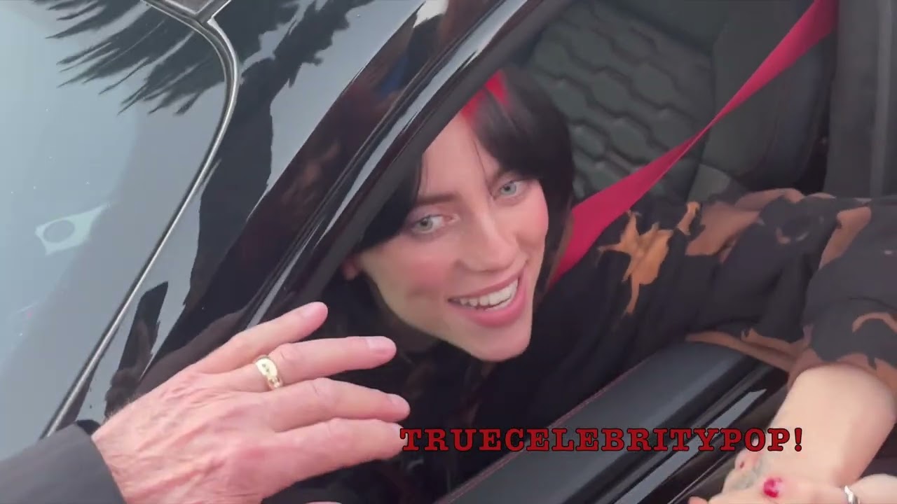 BILLIE EILISH Stops to Greet Her Biggest Fans Departing Jimmy Kimmel Live!
