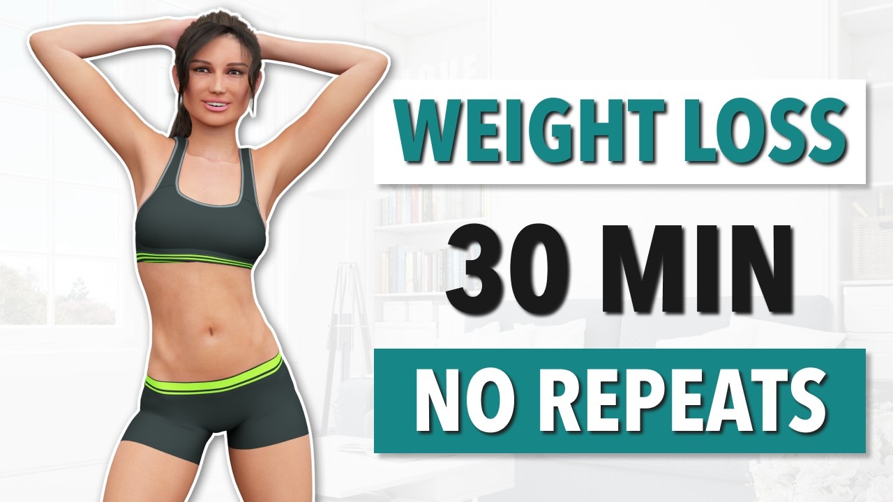 30-Min Full-Body Weight Loss Exercise – NO REPEATS