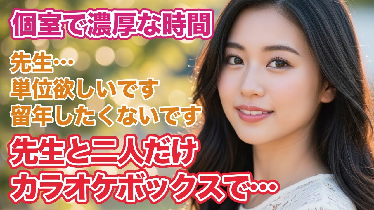 『女性朗読』単位が欲しくて誘ったカラオケボックス──先生と二人きり、密室で交わる視線と、濃厚に重なる“お願い”