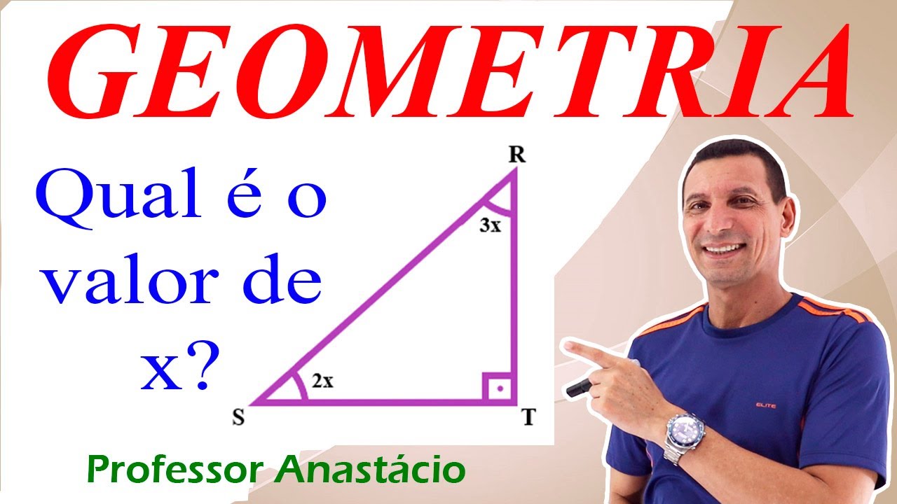 Como determinar o valor de x num triângulo qualquer? 2x + 3x + 90º = 180º Geometria plana #algebra