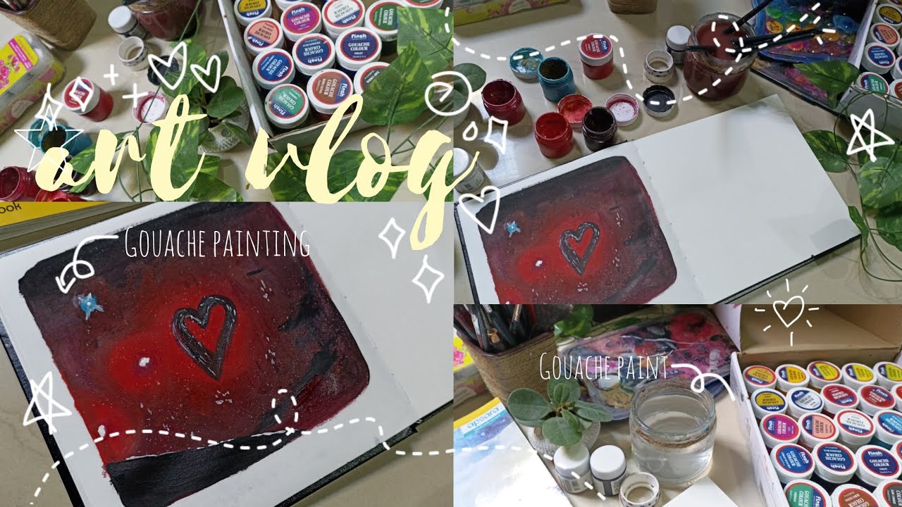 Art vlog🎨 | Cozy Gouache painting session💕
